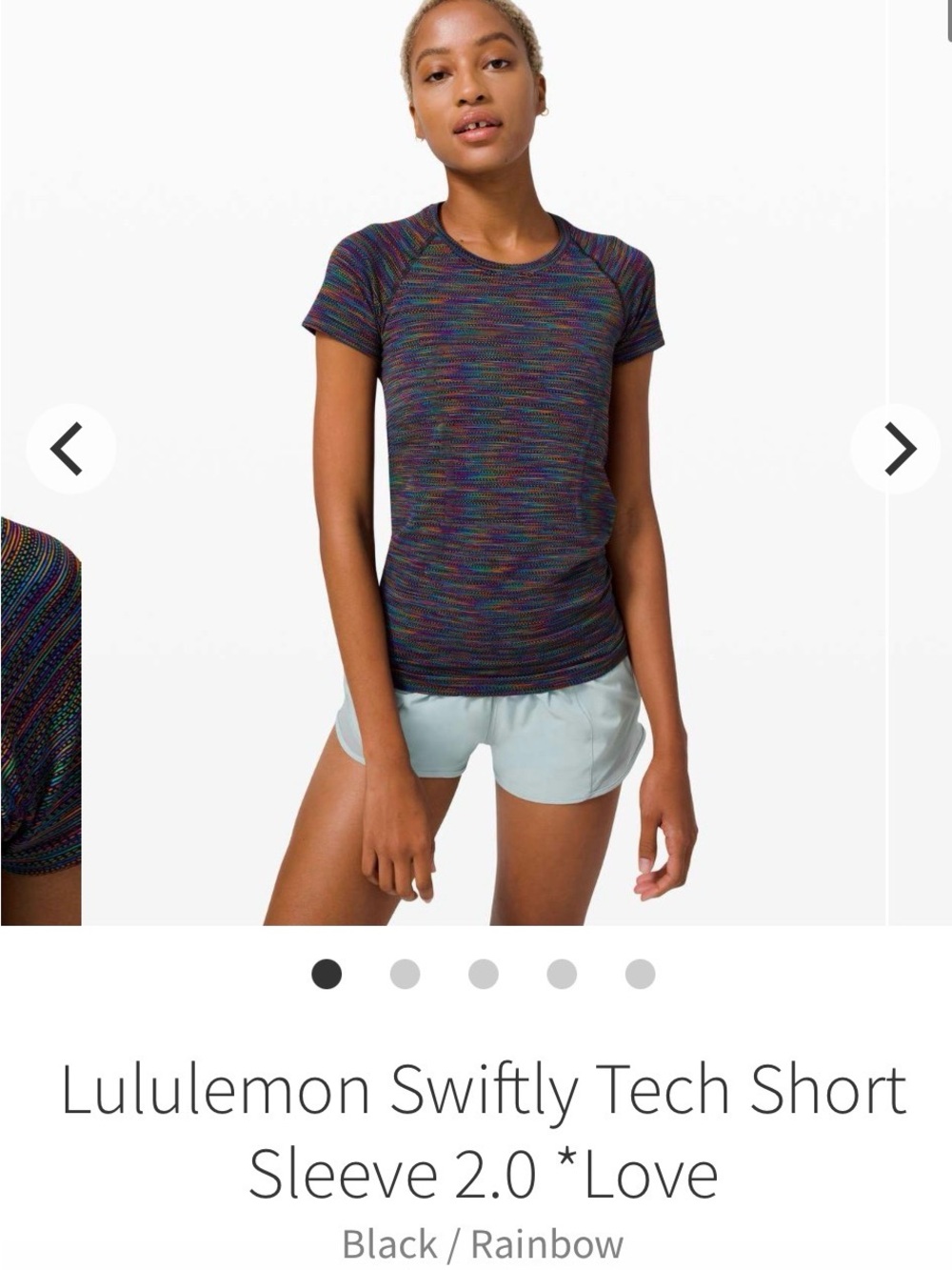 Lululemon Swiftly Tech Short Sleeve Tee — Black Rainbow